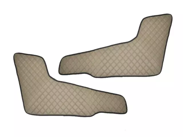 2 Piezas Beige Cuero Eco Panel de Puerta Alfombrillas Cubiertas para Volvo Fh 4