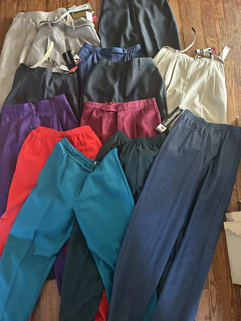 Vintage 70s/80s Women’s Pants Resellers Lot 11 Pieces Mixed Types NWT