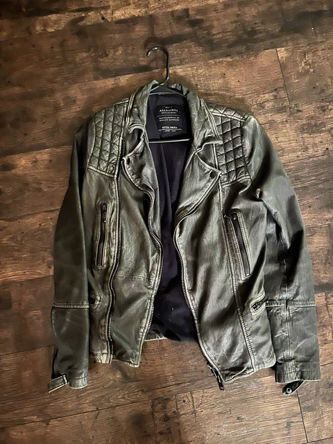 All Saints Leather Black Mens Motorcycle Style Jacket