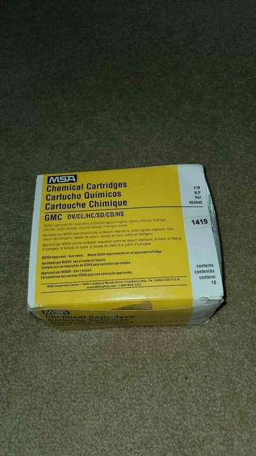 MSA 464046 Comfo® Cartridges, Organic Vapor/Acid Gas (GMC), 10 Each/Box