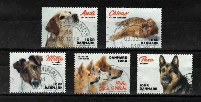 DÄNEMARK 2019, kompl. Satz "Mein Hund auf Briefmarke"