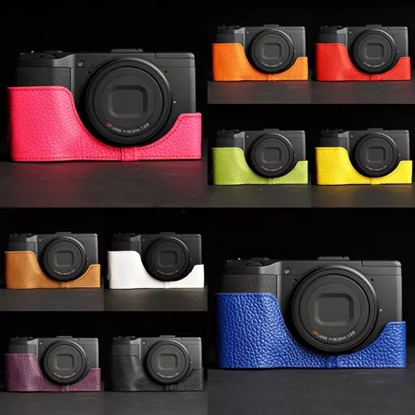 Genunie Real Leather Half Camera Case Bag Cover for Ricoh GR GR II 10 colors