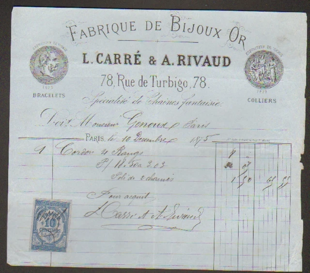 Facture D'époque 1932 - Paris IIIe 27 Rue De Saintonge - Fabrique De Psychés - Document Ancien