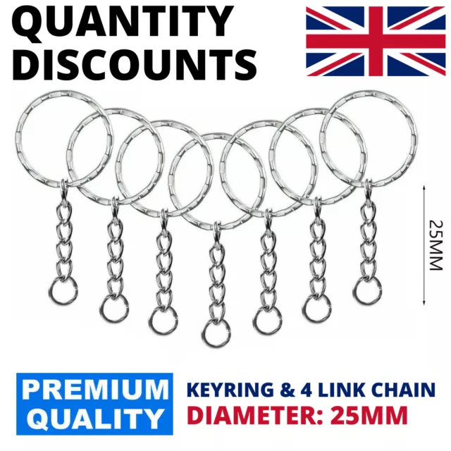 25Mm Split Ring With Chain And Screw Key Keyrings Keyring Keys Findings Clasp