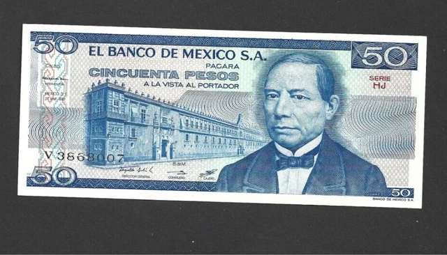 50 Pesos  Ef-Aunc  Banknote From Mexico 1981  Pick-73