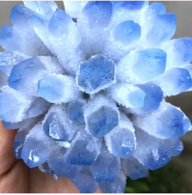 New Find Blue Phantom Quartz Crystal Cluster Mineral Specimen Healing 300g+/1pcs 5