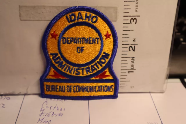 police patch   DEPARTMENT OF ADMINISTRATION BUREAU OF COMMUNICATIONS IDAHO