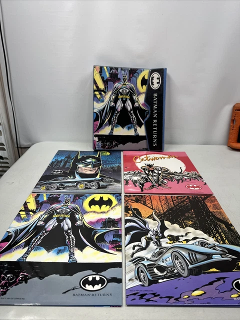 Natman Returns Trapper Keeper Binder Finder 4 Folders Catwoman Batmobile 1991 DC