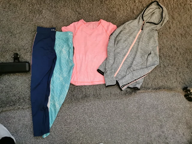 Girls Sports Bundle Tops Leggings hoodie Age 10-11