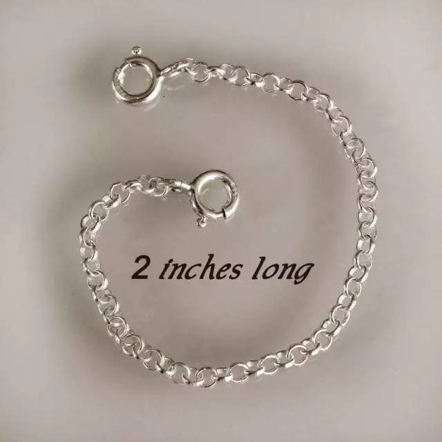 2 Inch STRONG .925 Sterling Silver Necklace Extender Safety Chain FREE POST