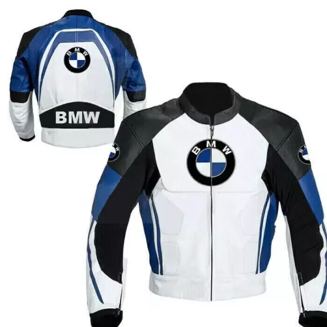 BMW Motorcycle Racing Cowhide Leather Jacket-Motorbike Leather Riding Jacket