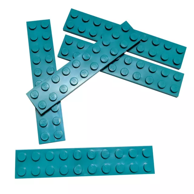5 LEGO Plate 2 x 10 Turchese Scuro