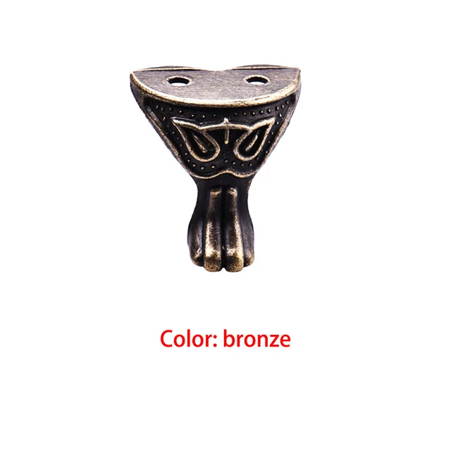 Aleación de bronce Joyería Metal Madera Estuche Caja Decoración Pies Pierna Esquina Protector