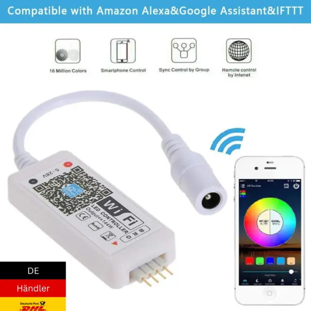 Wifi RGB Led Strip Controller APP Android IOS Alexa Google Smart Switch Schalter