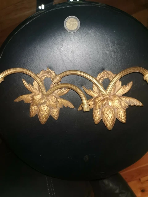 ancienne paire d' applique murale à 2 bras de lumière