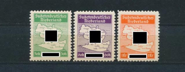 Sudetenland Sudetendeutsches Niederland 1938** Michel I-III A Attest (S23831)