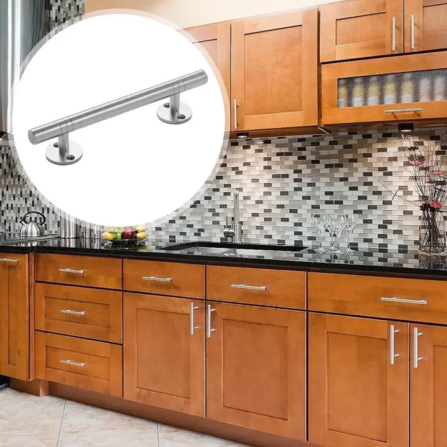 Stainless Steel T-Bar Modern Kitchen Cabinet Door Handles Knobs Pulls W N5K9