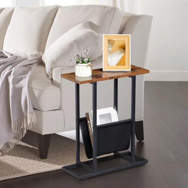 End Table with Magazine Holder Couch Side Table for Small Spaces for Bedroom