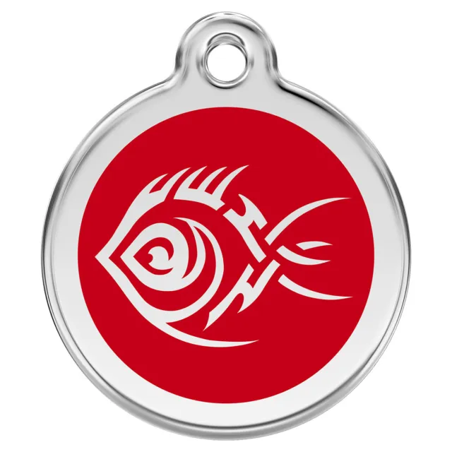 RedDingo Médaille pour Chiens Individuelle Gravure Tribale Poissons Rouge, Neuf