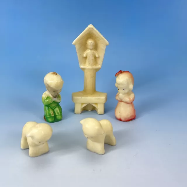 Vintage Gurley Candles Nativity Jesus Lamb Joseph Mary Christmas Tavern Lot of 5