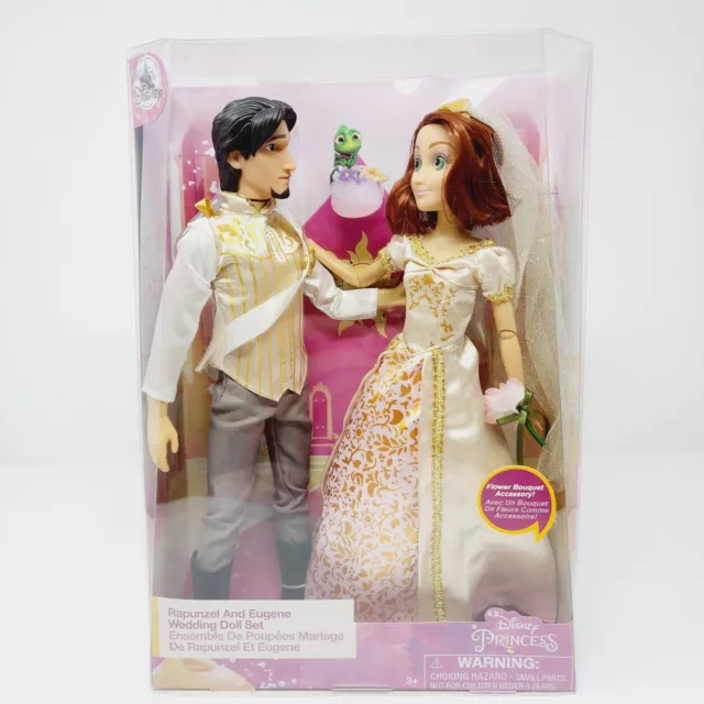 Disney Store Princess Rapunzel and Eugene Wedding Doll 12in Set Tangled Flynn