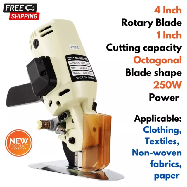 70/90mm Round Rotary Blade Electric Cutter Fabric Leather Cutting Machine  NEW