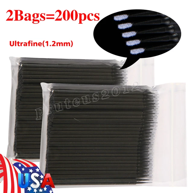 200 Dental Micro Brush Disposable Materials Tooth Applicators Ultra Fine 1.2mm