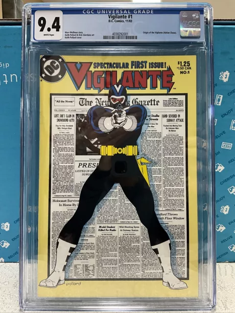 Vigilante #1 CGC 9.4 DC Comics 1983 - Spectacular First Issue! Pristine!!