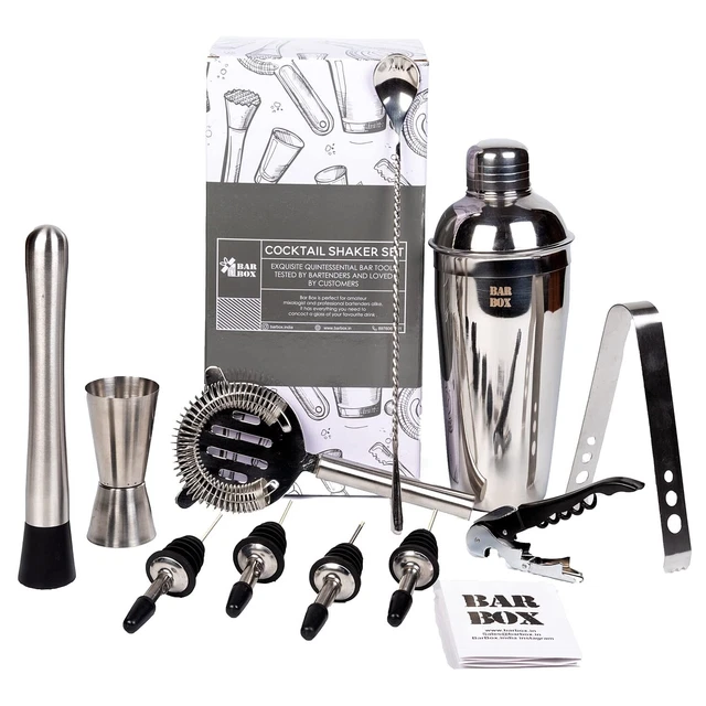 11 Pièces Cocktail Shaker Set Alimentaire Acier Inoxydable Barman Kit Barre Set