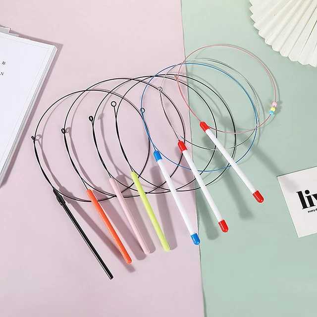 Colorful steel wire rod cat teaser stick personalized cat interactive toy home