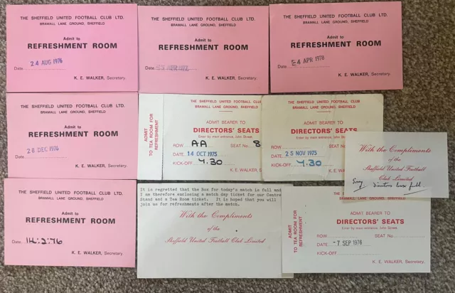 Sheffield United Ticket Stubs From The 1970s