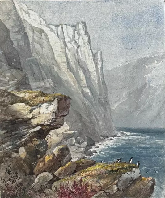 George Robert Vawser (1800-1888) Watercolour Painting - 1856 - Rocky Coastline