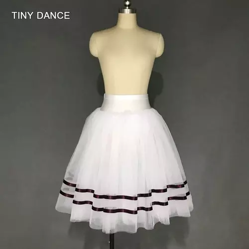 Top Quality Girls Ballet Dance Tutu Skirt Ribbon Trim  Ballet Tutus Half Costume