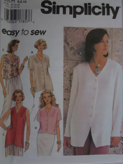 9506 UNCUT Simplicity SEWING Pattern Misses Set of Blouses Tops Button Up OOP FF