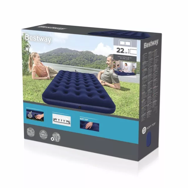 Bestway Matelas Gonflable Double 191x137x22 CM Couleur Bleue