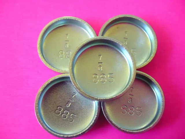 Fits Ford 5pk 7/8" Freeze Expansion Plugs Zinc Plated Steel Engine Cylinder NOS
