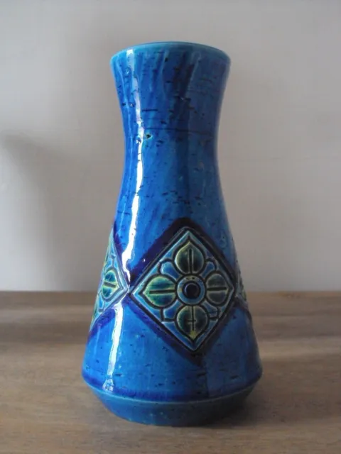 Vintage Retro Italy Flavia Bitossi Rimini Blue Ceramic Vase.