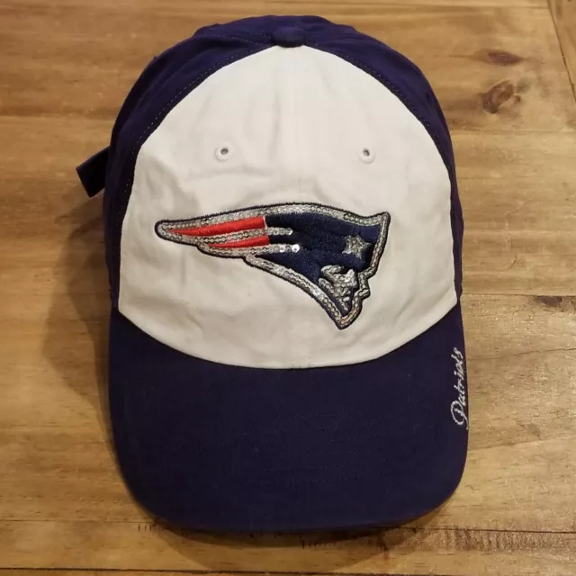 New England Patriots Hat Cap Strap Back 47 Brand Sequins Womens One Size