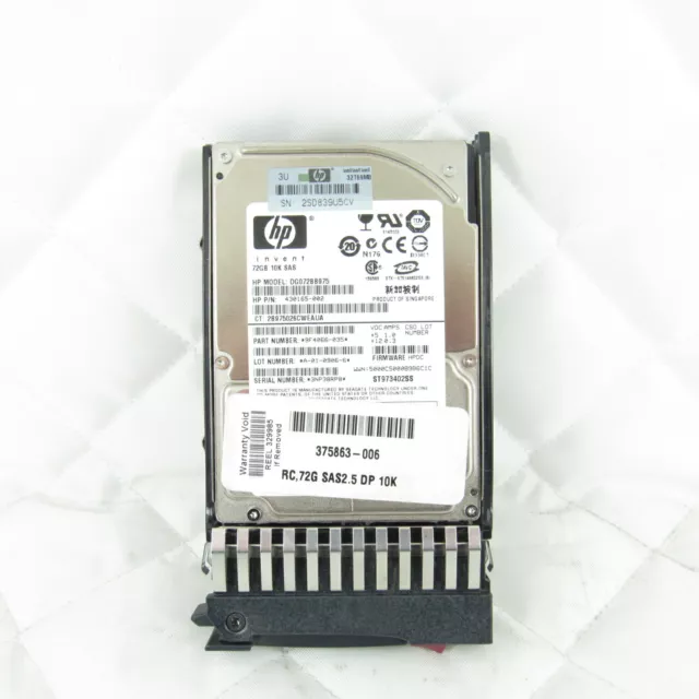 HP 72GB SAS Hard Drive Disk (HDD) - 10K 2.5" Dual-Port 486824-001