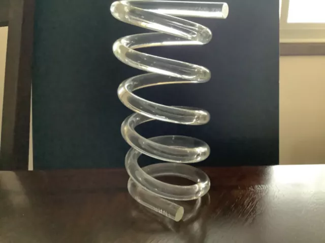 Mid Century Modern Dorothy Thorpe Lucite Spiral Letter Holder hollywood regency