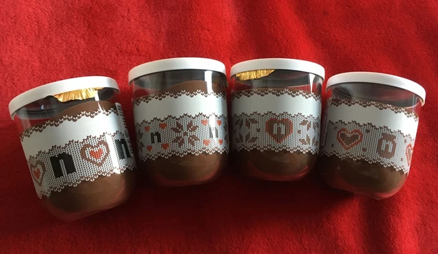 4 bicchieri da collezione Nutella con motivi natalizi FERRERO France 2023 regalo di Natale