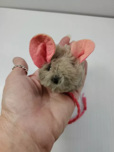 Vintage Wallace Berrie & Co Gray Mouse Plush 3" Mini Stuffed Animal Toy 1975