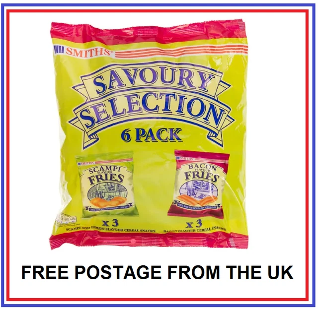 SMITH'S SAVOURY SELECTION Snacks Scampi Fries, Bacon Fries, 24 Bags