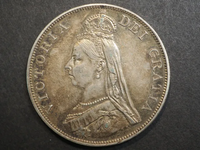 GREAT BRITAIN Victoria Silver 1887 Double FLORIN    FREE SHIPPING    K2983