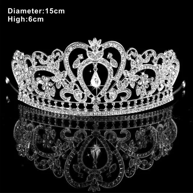 Crystal Rhinestone Queen Crown Tiara Wedding Pageant Bridal Diamante Headpiece