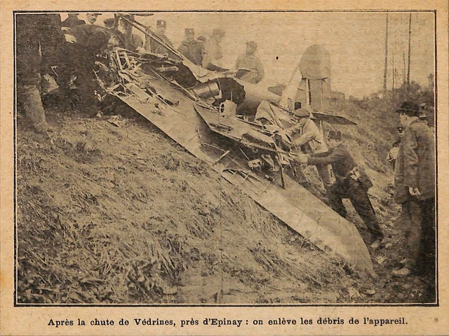 93 Epinay-Sur-Seine Aviation Chute Avion De Vedrines Illustration 1912