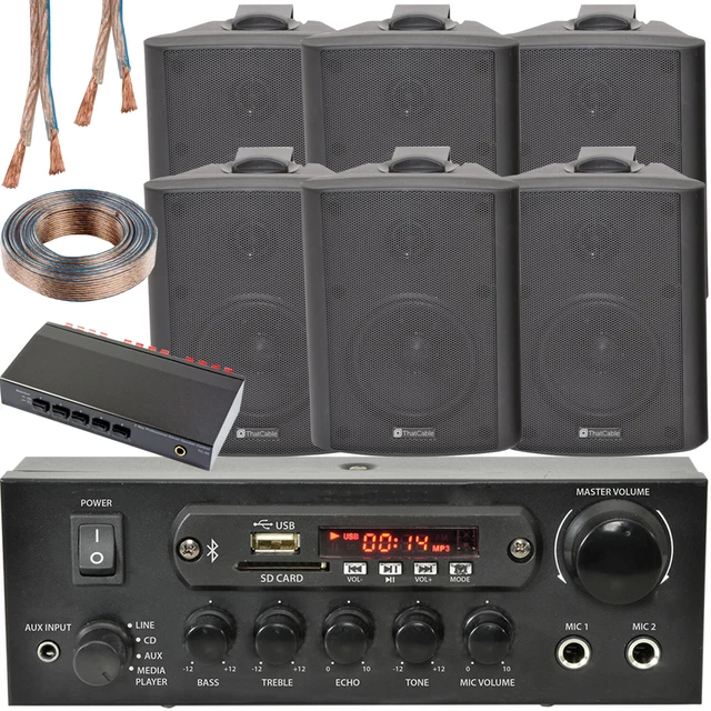 STUDIOFINIX Pack 2 Haut-Parleurs Bluetooth Encastrables – 13,3 Cm 300 W – Cuisine, Chambre, Terrasse