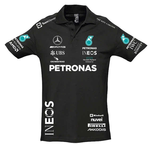 Polo Petronas amg F1 TEAM sport replica fan motorsport corse + 3 stickers