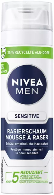 NIVEA MEN Sensitive Rasierschaum (200 Ml), Rasierschaum Mit Kamille Und Vitamin