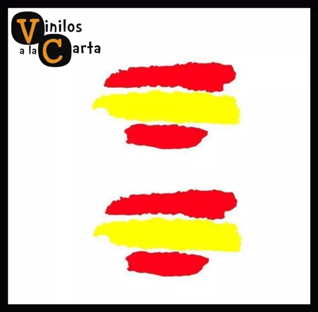 2 x Bandera España Vinilo Adhesivo Pegatina Sticker coche moto casco